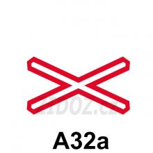 A32a - Výstražný kříž pro železniční přejezd jednokolejný