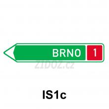 IS01c - Směrová tabule pro příjezd k dálnici (s jedním cílem)