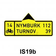 IS19b - Směrová tabule pro cyklisty (s dvěma cíli)