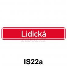 IS22a - Označení názvu ulice