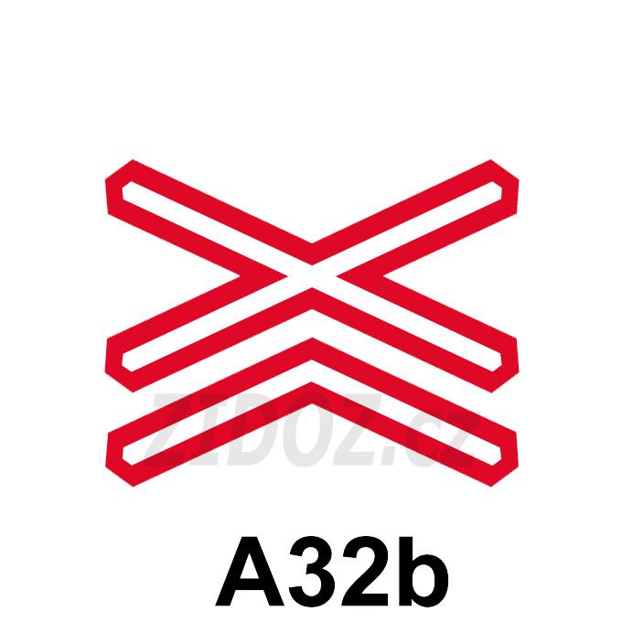 A32b - Výstražný kříž pro železniční přejezd vícekolejný