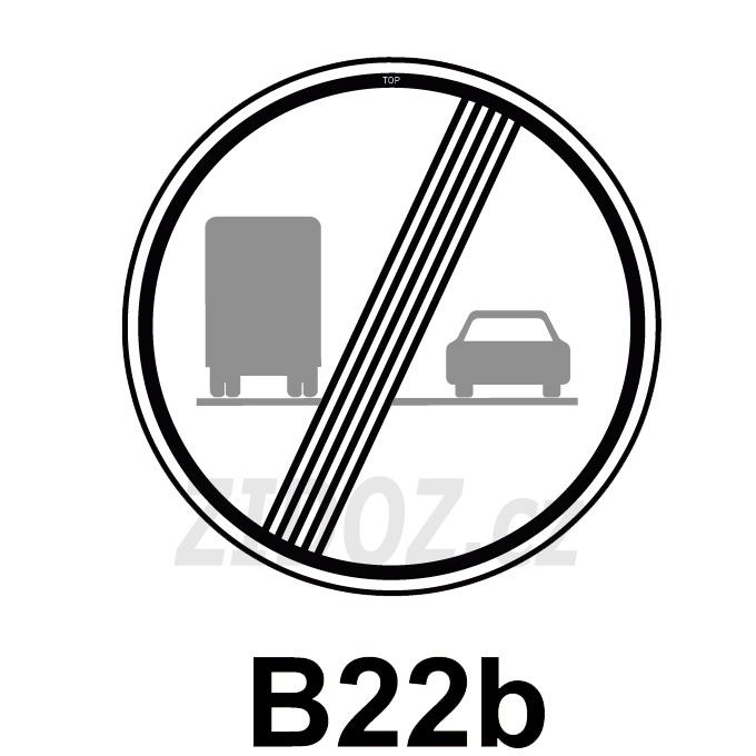 B22b - Konec zákazu předjíždění pro nákladní automobily