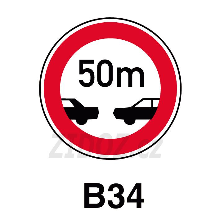 B34 - Nejmenší vzdálenost mezi vozidly