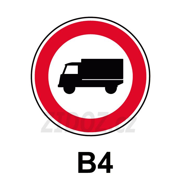 B04 - Zákaz vjezdu nákladních automobilů