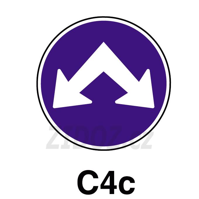 C04c - Přikázaný směr objíždění vpravo a vlevo