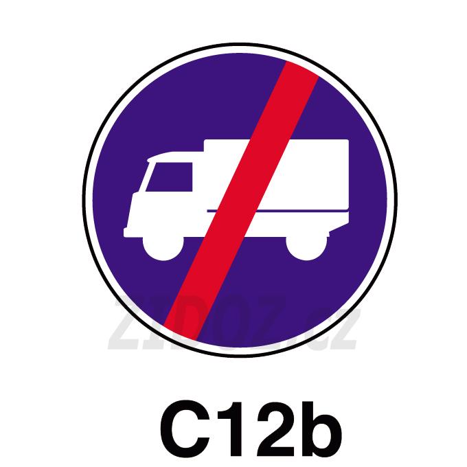 C12b - Konec přikázaného jízdního pruhu