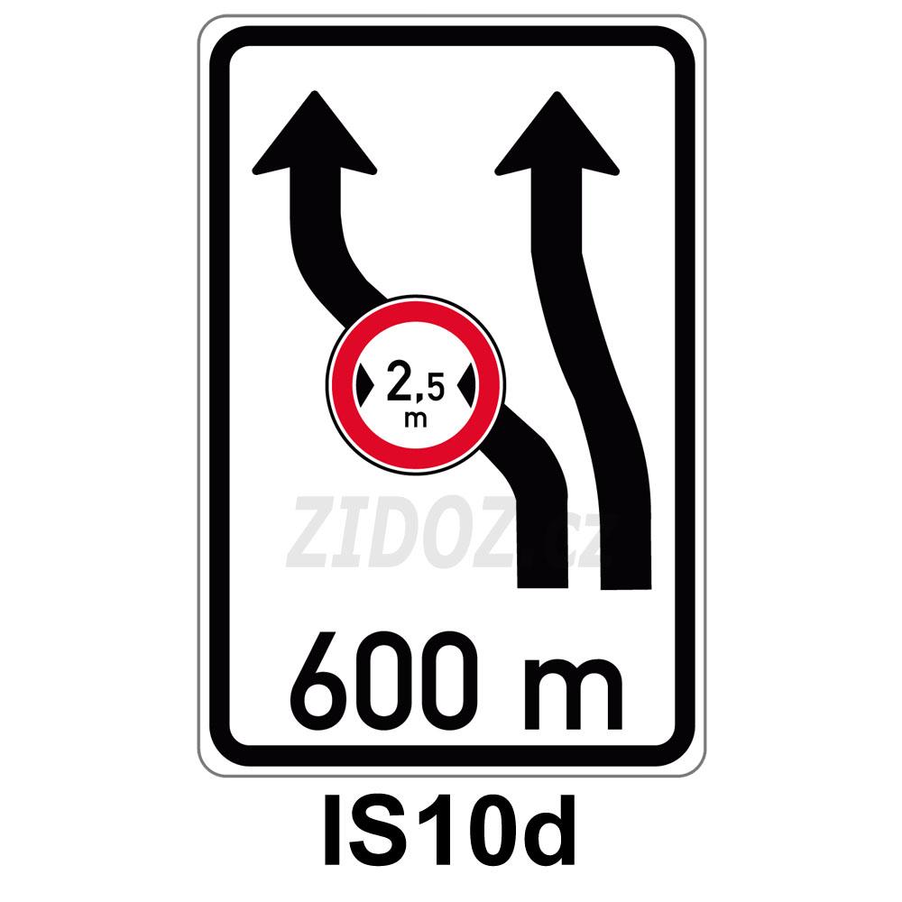 IS10d - Návěst změny směru jízdy s omezením